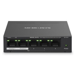 Mercusys MS105GP switch Gigabit Ethernet (10/100/1000) Energía sobre Ethernet (PoE) Negro