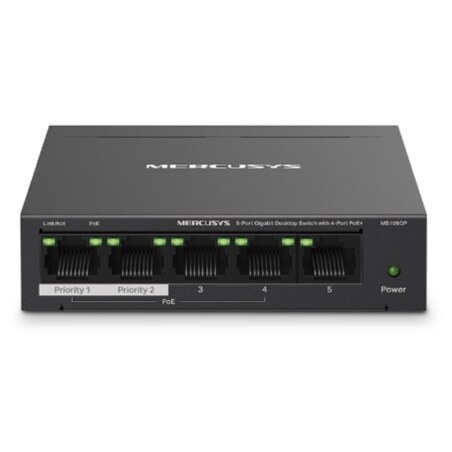 Mercusys MS105GP switch Gigabit Ethernet (10/100/1000) Energía sobre Ethernet (PoE) Negro