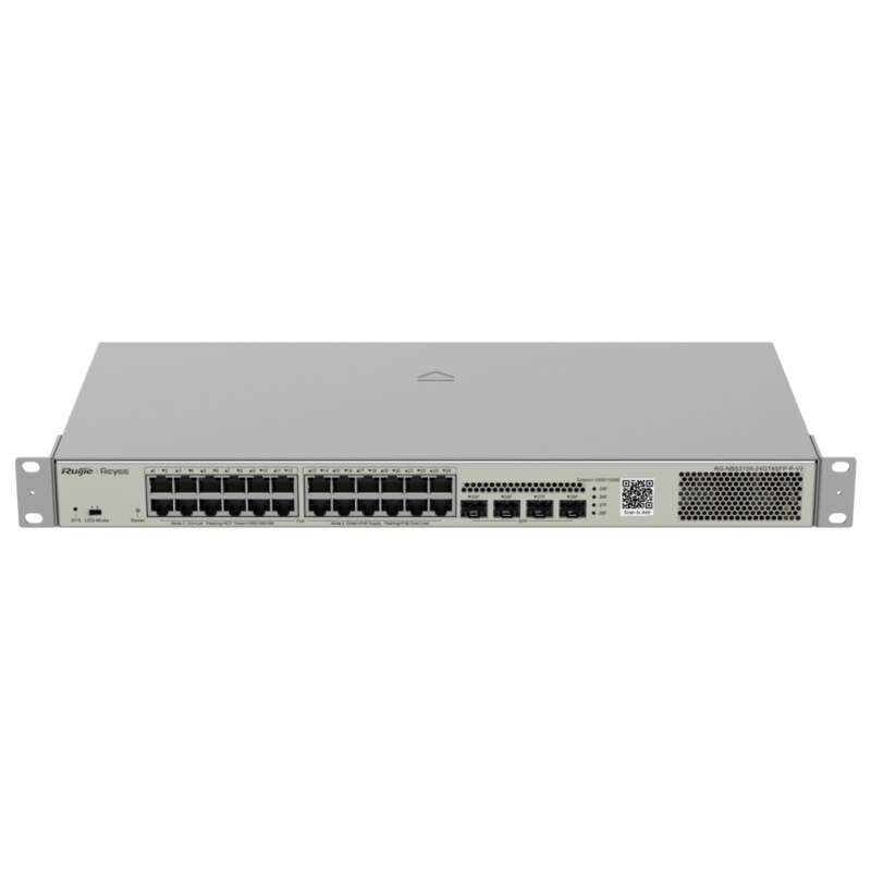 Ruijie Networks RG-NBS3100-24GT4SFP-P-V2 switch Gestionado L2 Gigabit Ethernet (10/100/1000) Energía sobre Ethernet (PoE) Metáli