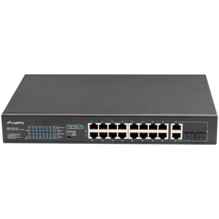 Lanberg RSFE-16P-2C-150 switch No administrado Gigabit Ethernet (10/100/1000) Energía sobre Ethernet (PoE) 1U Negro