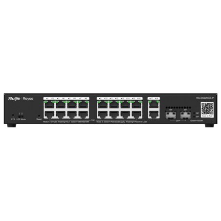 Ruijie Networks RG-ES220GS-P switch Gestionado L2 Gigabit Ethernet (10/100/1000) Energía sobre Ethernet (PoE) Negro