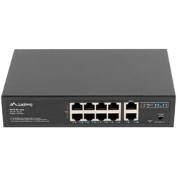 Lanberg RSFE-8P-2GE-120 switch No administrado Gigabit Ethernet (10/100/1000) Energía sobre Ethernet (PoE) 1U Negro