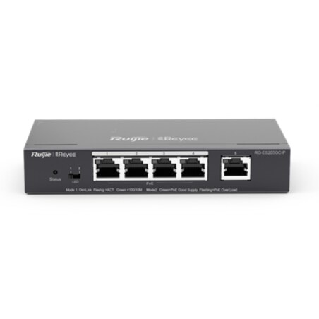 Ruijie Networks RG-ES205GC-P switch Gestionado L2 Gigabit Ethernet (10/100/1000) Energía sobre Ethernet (PoE)