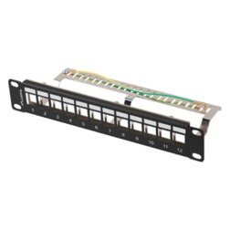 Lanberg patch panel blank 12 port 1U 10 ftp for keystone modules black v2