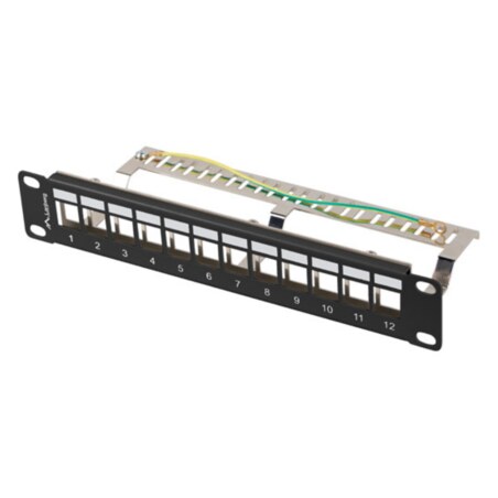 Lanberg patch panel blank 12 port 1U 10 ftp for keystone modules black v2