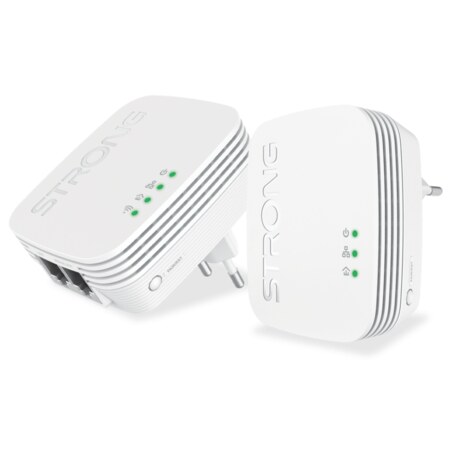 Strong POWERLWF600DUOMINI adaptador de red PowerLine 600 Mbit/s Ethernet Wifi Blanco 2 pieza(s)