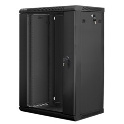 Lanberg WF01-6418-10B armario rack 18U Bastidor de pared Negro