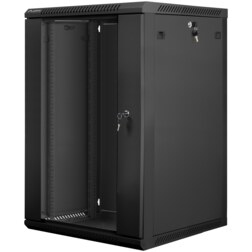 Lanberg WF01-6618-10B armario rack 18U Bastidor de pared Negro