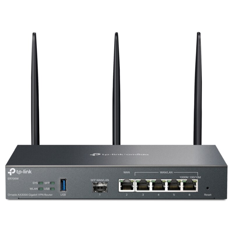 TP-Link Omada ER706W router inalámbrico Gigabit Ethernet Doble banda (2,4 GHz / 5 GHz) Negro