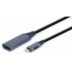 Gembird A-USB3C-HDMI-01 adaptador de cable de vídeo 0,15 m USB Tipo C HDMI tipo A (Estándar) Negro, Gris