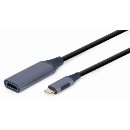 Gembird A-USB3C-HDMI-01 adaptador de cable de vídeo 0,15 m USB Tipo C HDMI tipo A (Estándar) Negro, Gris