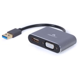 Gembird A-USB3-HDMIVGA-01 Adaptador gráfico USB 3840 x 2160 Pixeles Gris