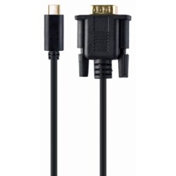 Gembird A-CM-VGAM-01 adaptador de cable de vídeo 2 m USB C VGA (D-Sub) Negro