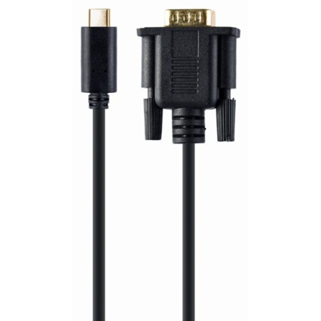 Gembird A-CM-VGAM-01 adaptador de cable de vídeo 2 m USB C VGA (D-Sub) Negro