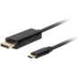Lanberg CA-CMDP-10CU-0010-BK adaptador de cable de vídeo 1 m USB Tipo C DisplayPort Negro