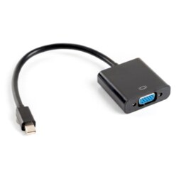Lanberg AD-0006-BK adaptador de cable de vídeo 0,2 m VGA (D-Sub) Mini DisplayPort Negro
