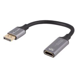 Lanberg AD-DP-HD-04 adaptador de cable de vídeo 0,2 m DisplayPort HDMI Plata, Negro