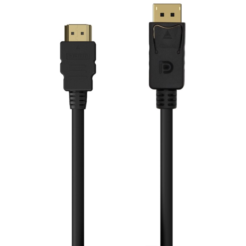 AISENS Cable Conversor DISPLAYPORT a HDMI, DP/M-HDMI/M, Negro, 0.5M