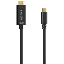 AISENS Cable Conversor USB-C A HDMI 4K@30Hz, USB-C/M-HDMI/M, Negro, 1.8M