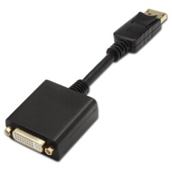 AISENS A125-0133 adaptador de cable de vídeo 0,15 m DisplayPort DVI Negro