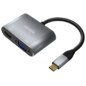 AISENS Conversor USB-C a VGA/HDMI 4K, USB-C/M-VGA/H-HDMI/H, Gris, 15CM