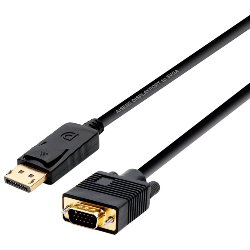 AISENS A125-0365 adaptador de cable de vídeo 2 m DisplayPort VGA D-SUB Negro