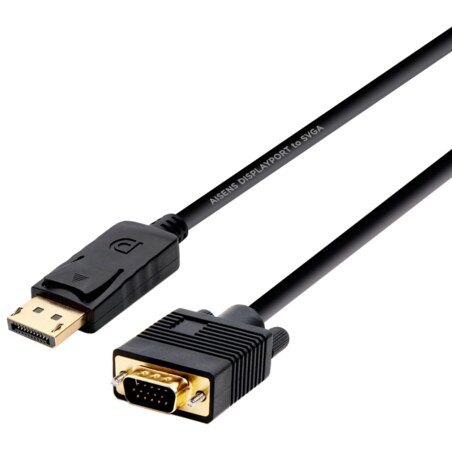 AISENS A125-0365 adaptador de cable de vídeo 2 m DisplayPort VGA D-SUB Negro