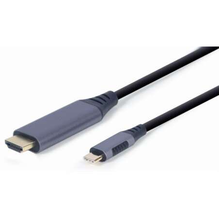 Gembird CC-USB3C-HDMI-01-6 adaptador de cable de vídeo 1,8 m USB Tipo C HDMI tipo A (Estándar) Negro, Gris