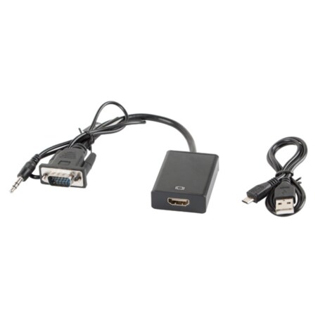 Lanberg AD-0021-BK adaptador de cable de vídeo 0,2 m HDMI tipo A (Estándar) VGA (D-Sub) Negro