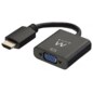 Ewent EW9864 adaptador de cable de vídeo 0,2 m HDMI VGA, 3.5mm Negro