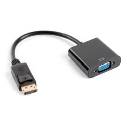 Lanberg AD-0002-BK adaptador de cable de vídeo 0,2 m VGA (D-Sub) DisplayPort Negro