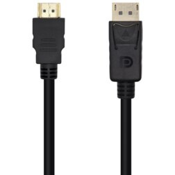 AISENS Cable Conversor DisplayPort A HDMI, DP/M-HDMI/M, Negro, 1.0m