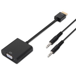 AISENS A122-0126 adaptador de cable de vídeo 0,1 m Negro