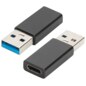 Ewent EW9650 cambiador de género para cable USB Type-A USB Type-C Negro