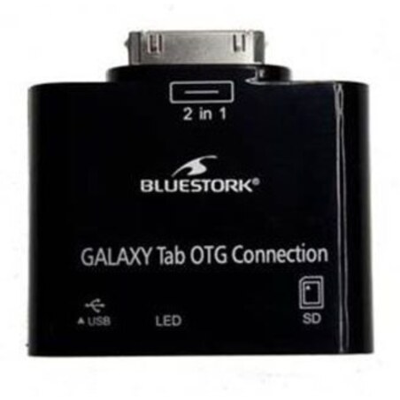 Bluestork BS-GAL-RDR/SD cambiador de género para cable Samsung 30-pin USB 2.0/SD Card Negro