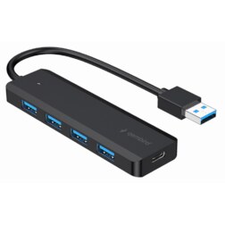 Gembird UHB-U3P4P-02 hub de interfaz USB 3.2 Gen 1 (3.1 Gen 1) Type-A 5000 Mbit/s Negro