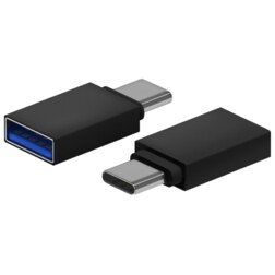 AISENS Mini Adaptador Aluminio USB 3.2 Gen1 3A, Tipo USB-C/M-A/H, Negro