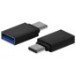 AISENS Mini Adaptador Aluminio USB 3.2 Gen1 3A, Tipo USB-C/M-A/H, Negro