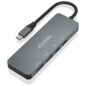 AISENS Hub USB 3.2 Gen2 10G USB-C, USB-C/M-2xUSB-C/H-2xUSB-A/H, Gris, 15cm