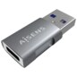 AISENS Mini Adaptador USB 3.2 GEN2 10G 3A, Tipo USB-C/H-A/M, Gris