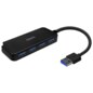 AISENS Hub USB 3.0, Tipo A/M-4x Tipo A/H, Negro, 15cm