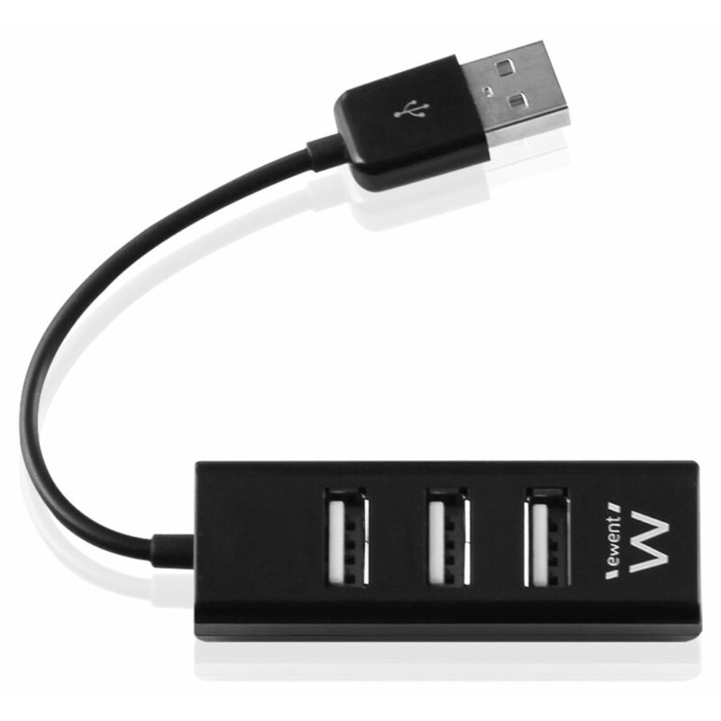 Ewent EW1123 hub de interfaz USB 2.0 480 Mbit/s Negro