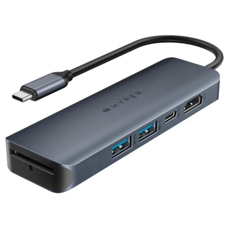 HYPER HD4003GL USB 3.2 Gen 1 (3.1 Gen 1) Type-C 10000 Mbit/s Azul, Gris