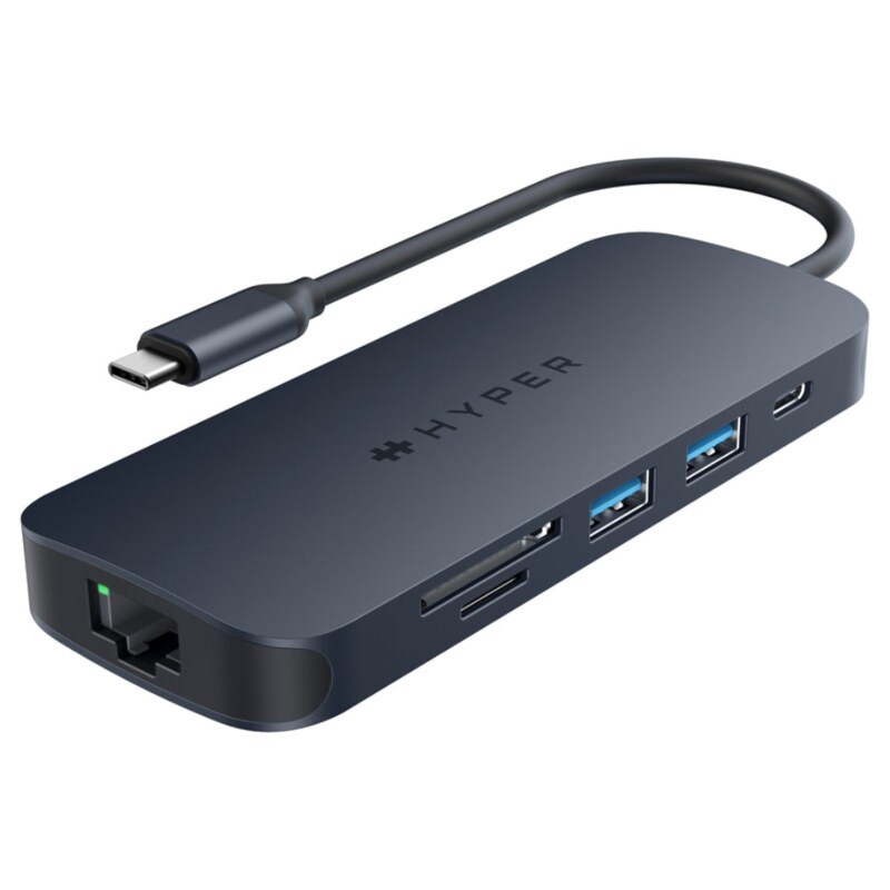 HYPER HD4004GL hub de interfaz USB 3.2 Gen 1 (3.1 Gen 1) Type-C 10000 Mbit/s Azul, Gris