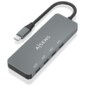 AISENS Hub USB 3.2 Gen2 10G USB-C, USB-C/M-4xUSB-C/H, Gris, 15cm