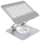 TooQ Soporte de Sobremesa con rotación 360° y ajustable para dispositivos de hasta 13”, Color Plata