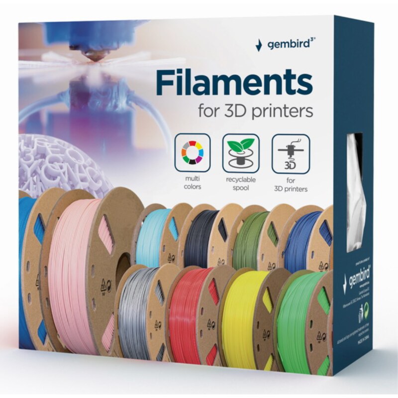 Gembird 3DP-PLA1.75GE-01-W material de impresión 3d Ácido poliláctico (PLA) Blanco 330 g
