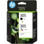 HP Paquete de 2 cartuchos de tinta original 305 tricolor / negro