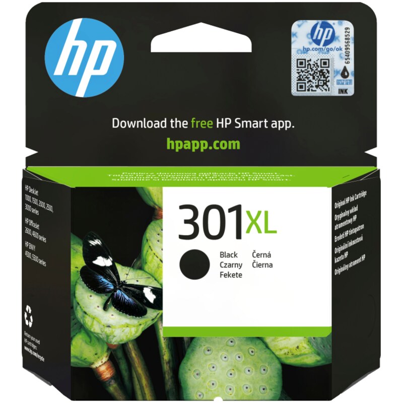 HP Cartucho de tinta original 301XL de alta capacidad negro