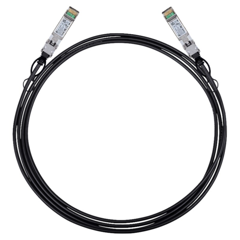 TP-Link Omada SM5220-3M Cable de fibra óptica e InfiniBand SFP+ DAC Negro